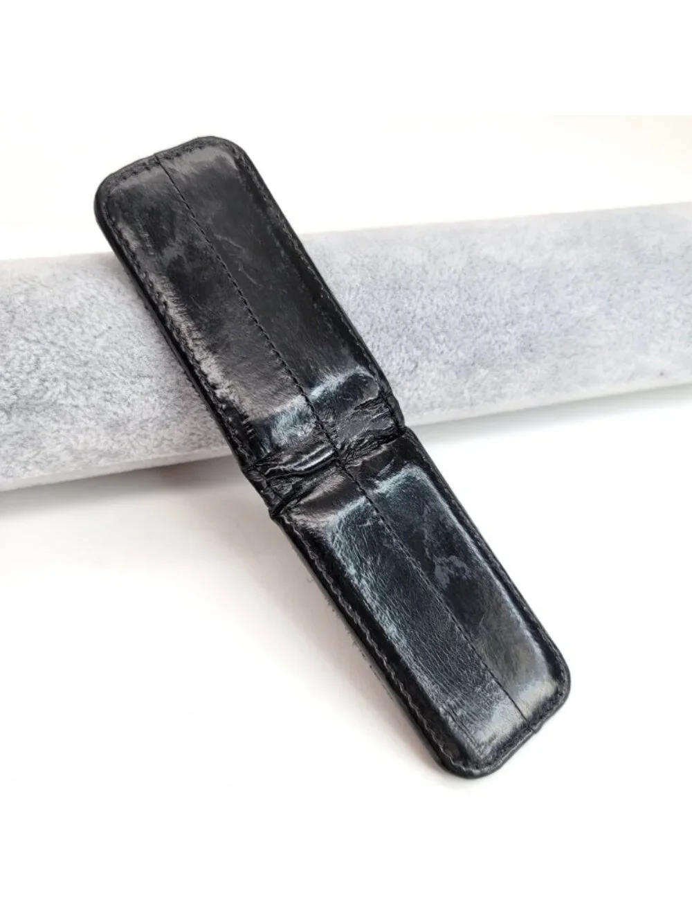 Magnetic Money Clip Black Leather 3x1.5